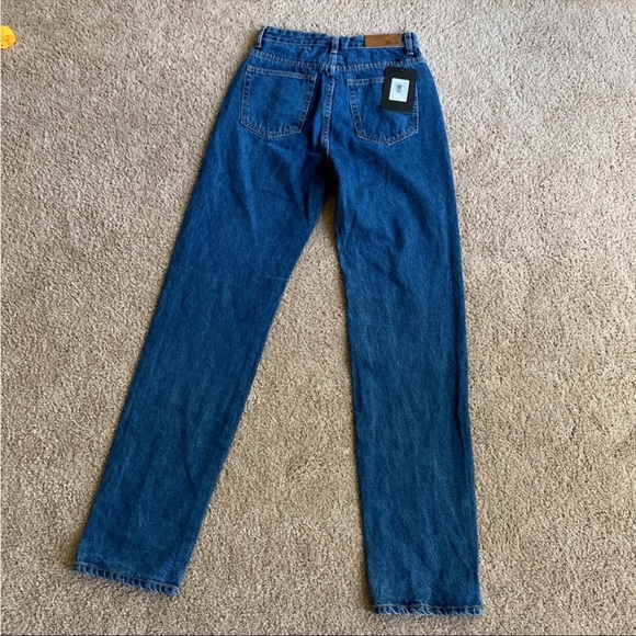 Nasty Gal - Slit’s Now Or Never High Waisted Jean Dark Blue - Picture 3 of 8